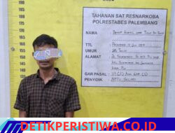 Polrestabes Palembang Bekuk Pengedar Sabu 4,86 Gram di Silaberanti Jakabaring, Urine Tersangka Positif