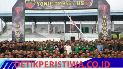 Bupati Humbang Hasundutan Senam Bersama dan Tabur Benih Ikan di Batalyon Infanteri TP 955/HS