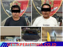 Personil Piket Kompi III Berhasil Mengaman Kan Dua Orang Pria Yang Kedapatan Memiliki Senjata Api Rakitan Dan Senjata Tajam Jenis Badik