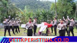 Polres Karangasem Gelar Upacara Penghormatan Perabuan Jenazah Aiptu I Wayan Sinarta di Setra Pasedahan