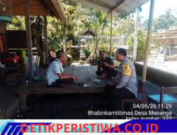 Pererat Sinergi, Bhabinkamtibmas Desa Menanga Sambangi Warga Berikan Pesan Kamtibmas 
