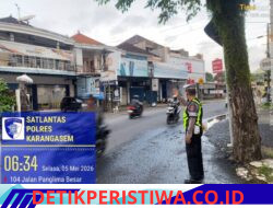Pelayanan Prima Personil Lantas Rutin Melaksanakan Gatur Pagi di Depan MAN Amlapura