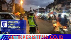 Satlantas Polres Karangasem Lakukan Pos Sore dan Gatue Lalin, di Depan Pasar Senggol Jalan Gajah Mada Amlapura