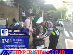 Tingkatkan Kedisiplinan Berlalulintas di Jalan Raya, Satlantas Polres Karangasem Intensifkan Tilang Manual
