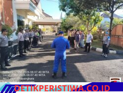 Sipropam Polres Karangasem Laksanakan Pengawasan dan Pengecekan Giat Serah Terima Piket Fungsi dan Jaga Tahanan di Mako Polres
