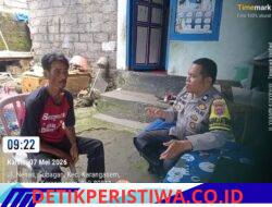 Bhabinkamtibmas Polsek Bebandem Sambangi Warga Kecicang Islam, Sosialisasikan Kamtibmas dan Keselamatan Berkendara