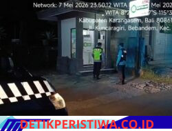 Berikan Rasa Aman dan Nyaman kepada Masyarakat, Polsek Bebandem Gelar Blue Light Patrol di Sejumlah Objek Vital