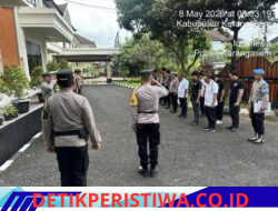 Masa Pergantian Tugas Piket Jaga di Mako, Sat Lantas Polres Karangasem Ikuti Apel Serah Terima Tugas Jaga