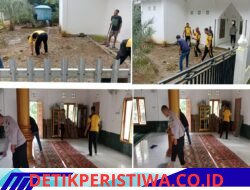 Polri Hadir untuk Masyarakat, Personel Polsek Muara Kuang Ogan Ilir Gelar Bakti Religi di Masjid Rosul Iman