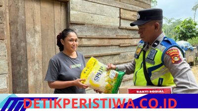 Polsek Belitang III Berikan Sembako Kepada Warga Kurang Mampu Dalam Rangka Menyambut HUT Bhayangkara Ke – 80 Tahun