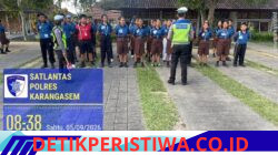 Melalui Program Police Goes To School” Safety Riding Sat Lantas Polres Karangasem Edukasi Siswa Siswi SMP N 2 Bebandem Berlalulintas yang Benar 