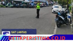 Rutinitas Satlantas Polres Karangasem Lakukan Pos Sore dan Gatur Lalin, di Depan Pasar Senggol Jalan Gajah Mada Amlapura