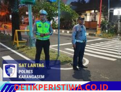 Sat Lantas Polres Karangasem Amankan Jalur Car Free Day, di Jalan Veteran