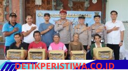 Selain Gelar Pengobatan Gratis dan Serahkan Kursi Roda, Kapolres Karangasem Salurkan Sembako kepada Warga Kurang Mampu
