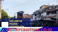 Rutinitas Satlantas Polres Karangasem Lakukan Pos Sore dan Gatur Lalin, di Depan Pasar Senggol Jalan Gajah Mada Amlapura