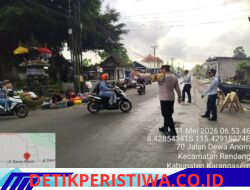 Cegah Laka Lantas, Personel Polsek Rendang Atensi Pos Keselamatan Strong Point 
