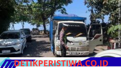 Cegah Lakalantas, Satlantas Polres Karangasem Berikan Himbauan Tidak Parkir Truk Sembarangan di Kawasan Obyek Wisata Candidasa