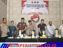 Komitmen Dalam Memberantas Narkotika Polres Langsa Musnahkan 2,5 kg Sabu