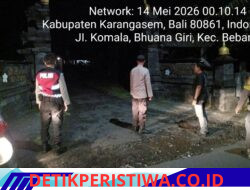 Harkamtibmas Jadi Prioritas, Polsek Bebandem Sisir Pemukiman hingga Jalur Rawan Melalui KRYD Malam Hari