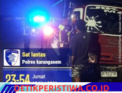 Cegah Lakalantas, Satlantas Polres Karangasem Himbau Para Sopir Tidak Parkir Sembarangan di Bahu Jalan