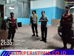 Pastikan Situasi Kamtibmas Kondusuf, Polsek Bebandem Gelar Patroli Barcode Walau di Tengah Rintikan Hujan