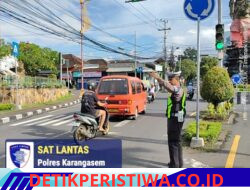 Jaga Ketertiban dan Kelancaran Arus Lalulintas, Personil Lantas Lakukan Gatur Pagi di Ktl 1 Subagan