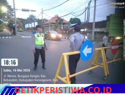 Berikan Rasa Aman dan nyaman di Akhir Pekan, Personil Polsek Bebandem Gelar Pengamanan Jalur Terpadu di Jalur 11