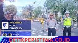 Pastikan Car Free Day Aman dan Lancar, Sat Lantas Polres Karangasem Amankan Jalur di Jalan Veteran