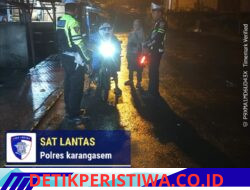 Pastikan Ketertiban dan Kelancaran Arus Lalulintas, Unit Turjagwali Menyusuri Jalan Kesatrian, Diponogoro dan Kartini Melalui Giat Blue Light Patroli Barcode
