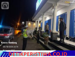 Polsek Rendang Tingkatkan Giat Blue Light Patrol, Berikan Pesan Kamtibmas kepada Masyarakat 