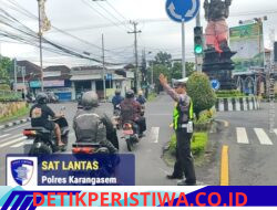 Pastikan Ketertiban dan Kelancaran Arus Lalulintas, Personil Lantas Laksanakan Gatur Pagi di Ktl 1 Subagan