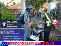 Tekan Angka Pelanggaran Lalulintas, Satlantas Polres Karangasem Berlakukan Tilang Manual Terhadap Pelajar yang Melanggar