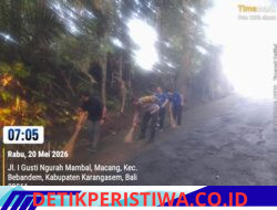 Ciptakan Lingkungan Bersih dan Asri, Bhabinkamtibmas Desa Macang Hadiri Kegiatan Bulan Bhakti Gotong Royong