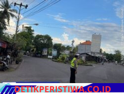 Rutinitas Unit Turjawali Sat Lantas Lakukan Gatur Lalin, di Pos 3 Patung Salak Jasri
