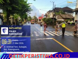 Polisi Sahabat Anak, Rutinitas Anggota Lantas Polres Karangasem Sebrangkan Siswa Siswi SD Negeri 4 Subagan