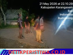 Antisipasi Gangguan Kamtibmas Malam Hari, Polsek Bebandem Gelar Blue Light Patrol Sasar Pemukiman Padat Penduduk