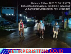 Jaga Kamtibmas Tetap Kondusif, Polsek Bebandem Gelar Patroli KRYD Hingga Dini Hari
