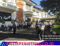 Awali dan Akhiri Pelaksanaan Tugas, Anggota Lantas Polres Karangasem Laksanakan Apel Serah Terima Tugas Jaga