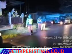 Jaga Kondusivitas Wilkumnya, Polsek Bebandem Gelar Blue Light Patrol