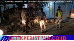 Cegah Kejahatan Malam, Polsek Bebandem Gelar KRYD dan Patroli Barcode Sasar di Sejumlah Objek Vital