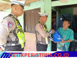 Jajaran Satuan Lalu Lintas (Sat Lantas) Polres Mesuji kembali melaksanakan kegiatan rutin unggulan bertajuk Tasi Berkah – Lantas Mesuji Bersedekah Presisi, yang digelar setiap hari Jumat sebagai wujud kepedulian dan kehadiran kepolisian di tengah masyarakat