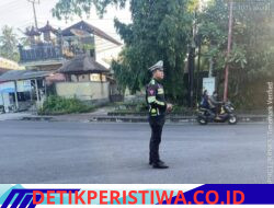 Pastikan Kelancaran Arus Lalulintas, Unit Turjawali Sat Lantas Rutin Lakukan Gatur Lalin di Pos 3 Patung Salak Jasri
