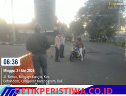 Berikan Kenyamanan Car Free Day, Personel Polsek Bebandem Amankan Jalur 11 Jalan Veteran Barat