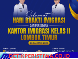 Kantor Imigrasi Kelas II Lombok Timur Diresmikan Bertepatan dengan Hari Bhakti Imigrasi ke-76