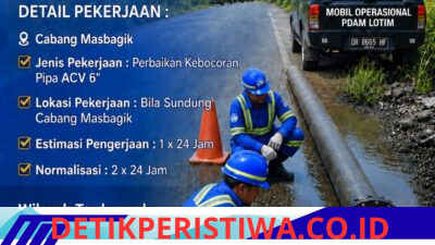 Perbaikan Pipa Bocor di Bila Sundung, Empat Wilayah Masbagik Berpotensi Alami Gangguan Air