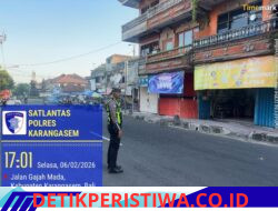 Tekan Angka Lakalantas, Satlantas Polres Karangasem Lakukan Gatur Lalin di Pasar Senggol Jalan Gajah Mada Amlapura pada Sore hari