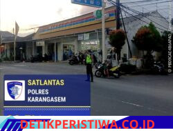 Cegah Lakalantas, Anggota Lantas Polres Karangasem Lakukan Gatur Pagi di Simpang Tiga BTN Taman Asri Karangasem