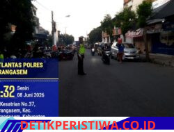 Ciptakan Kelancaran Arus Lalulintas, Sat Lantas Polres Karangasem Lakukan Binluh di Pasar Timur Amlapura 