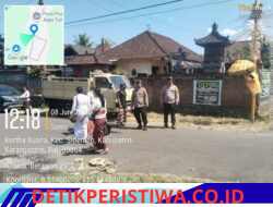 Personil Polsek Sidemen Berikan Pengamanan, Saat Pelaksanaan Upacara Adat di Pura Agung Pasek Toh Jiwa