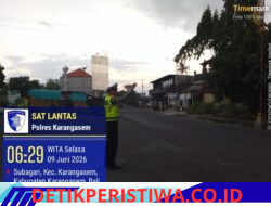 Rutinitas Turjawali Sat Lantas Lakukan Gatur Lalin di Pos 3 Patung Salak Jasri